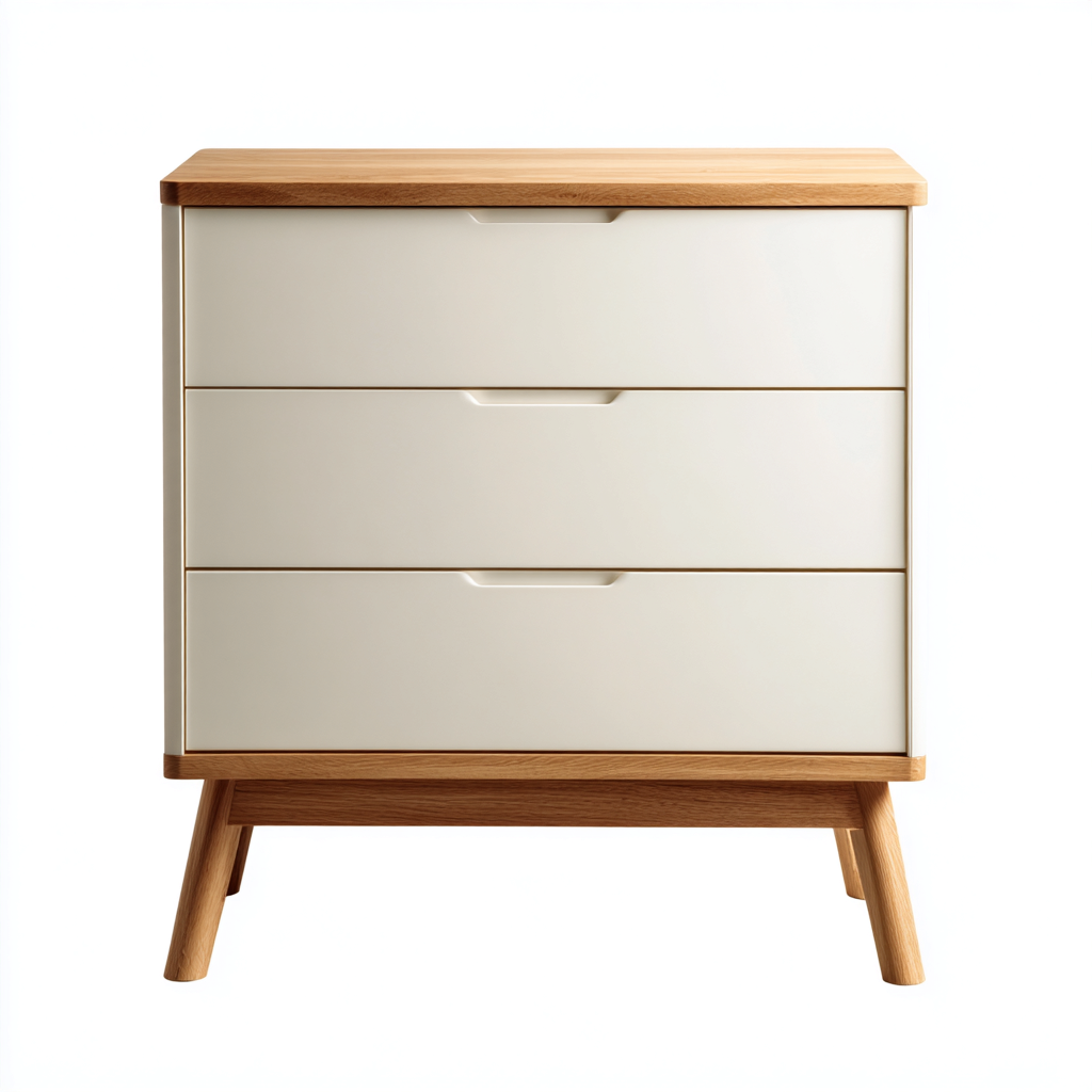 Commode blanche 80 x 40 x 85 cm - rangement pratique - style scandinave-Gazensahome