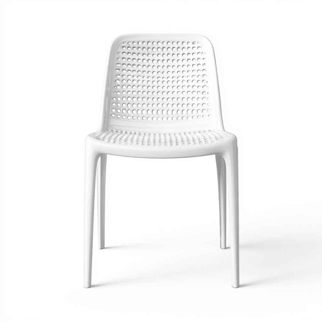 Chaise de jardin en plastique perforé 50x55x80 cm - blanc - design moderne pratique-Gazensahome