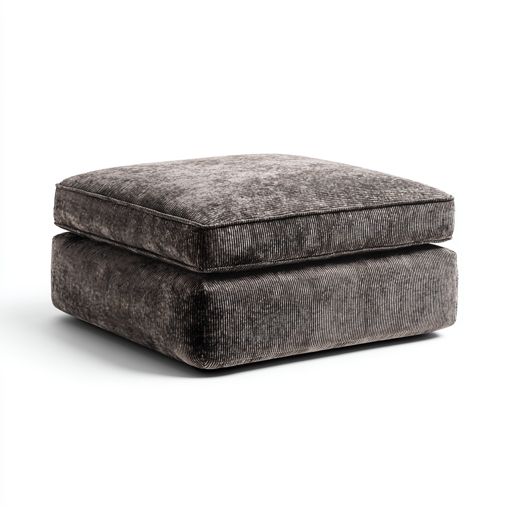 Pouf en tissu 60x60x35 cm - marron foncé - pour salon - design contemporain-Gazensahome