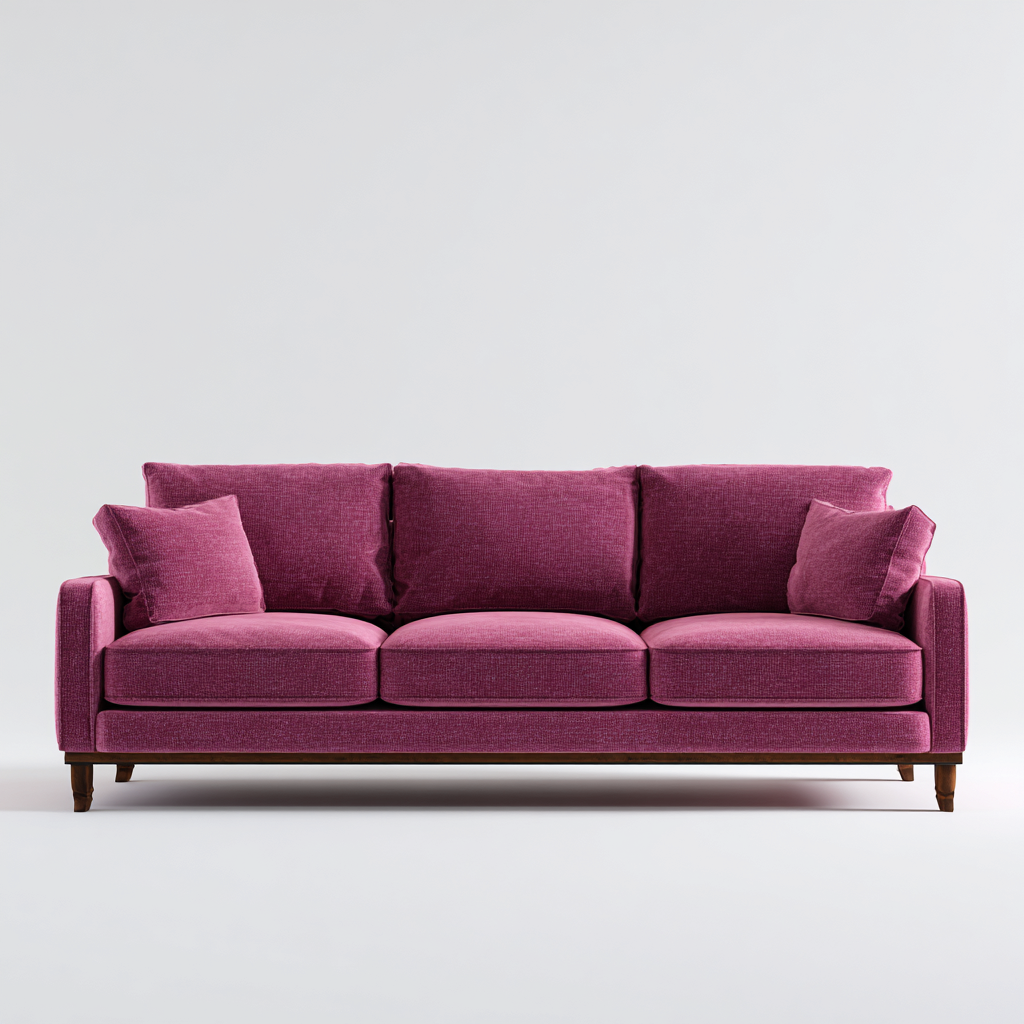 Canapé droit en tissu 180x85x80 cm - rose - style contemporain-Gazensahome