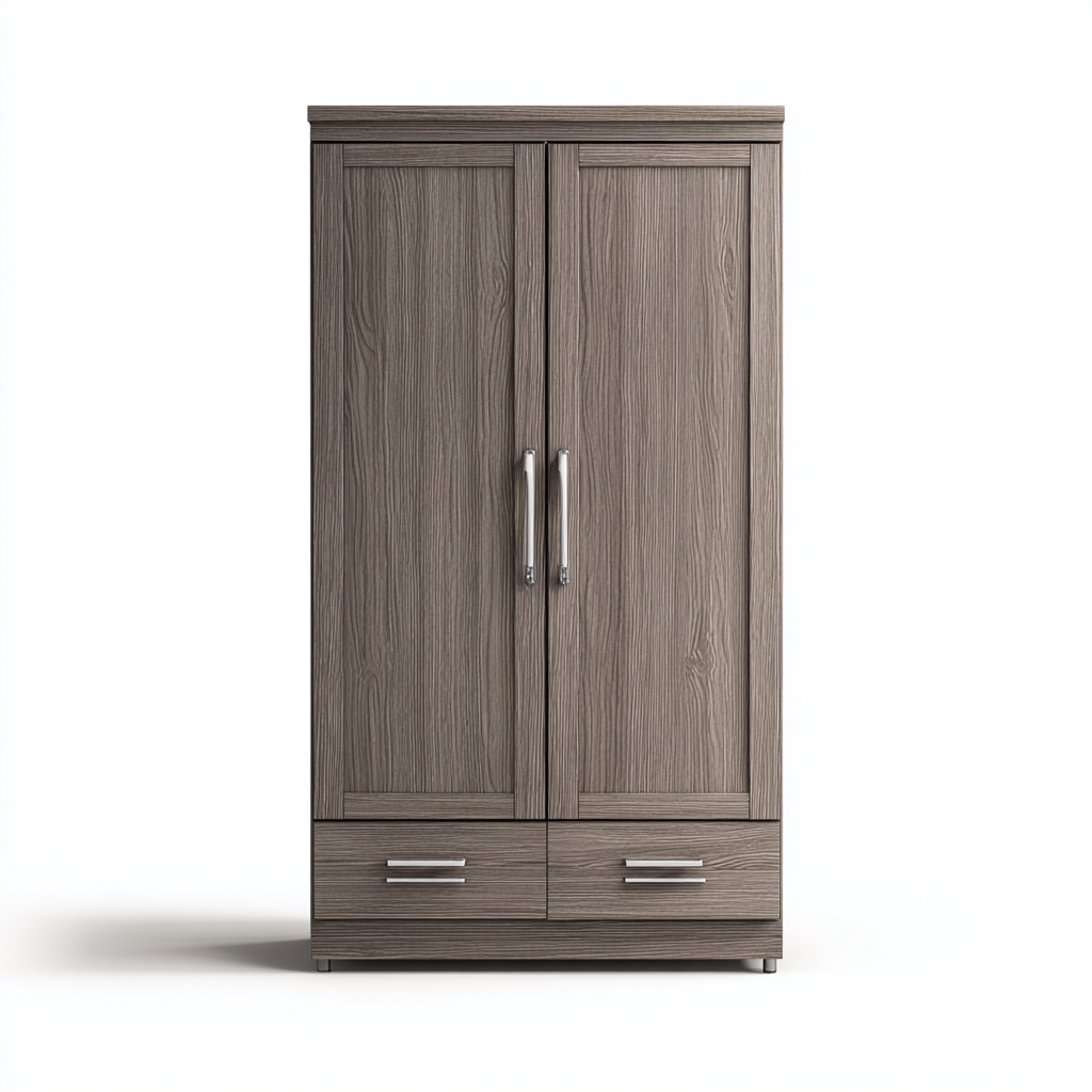 Armoire en bois 80x50x180 cm - marron - rangement pour chambre - design moderne-Gazensahome