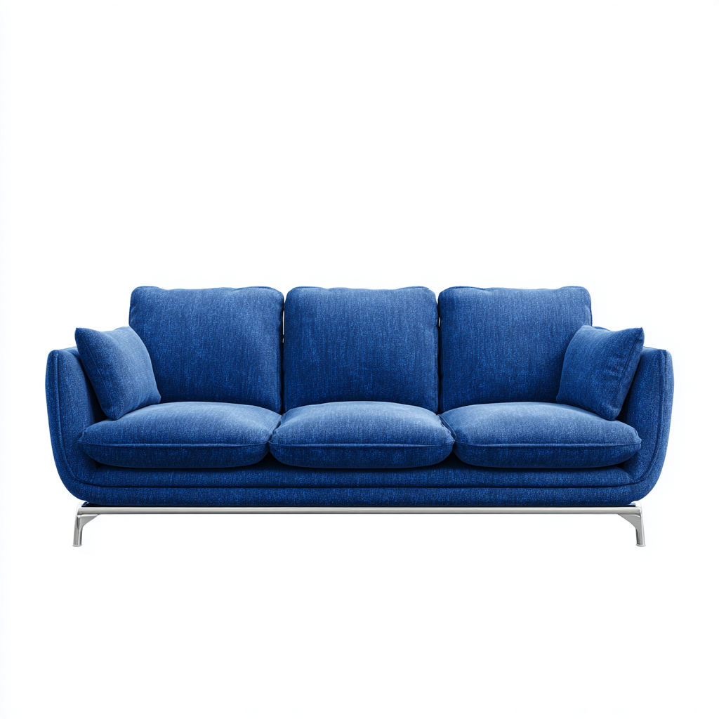 Canapé droit en tissu 180x85x80 cm - bleu - style contemporain-Gazensahome
