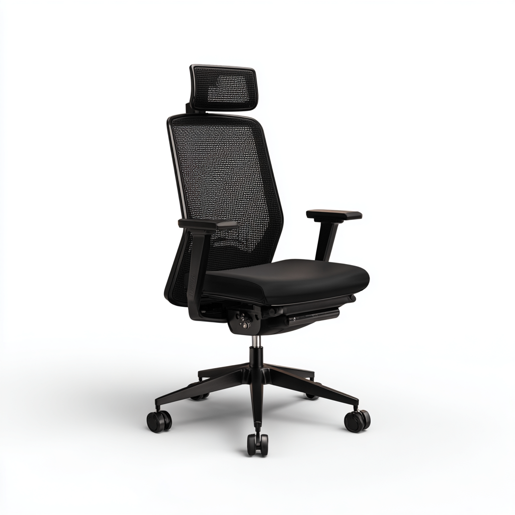 Chaise de bureau 65x65x120 cm - noir - design ergonomique-Gazensahome