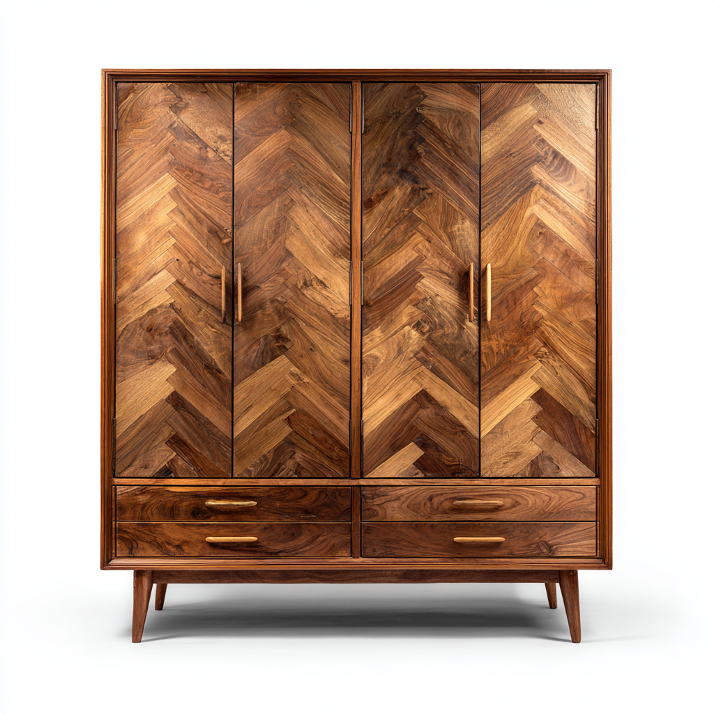 Armoire en bois 160x50x180 cm - brun - rangement pour chambre - style moderne-Gazensahome