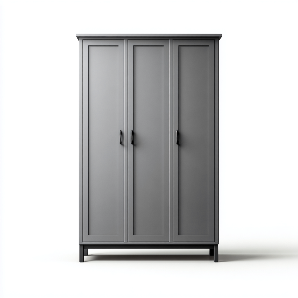 Armoire en bois 120x50x180 cm - gris - rangement pour chambre - style moderne-Gazensahome