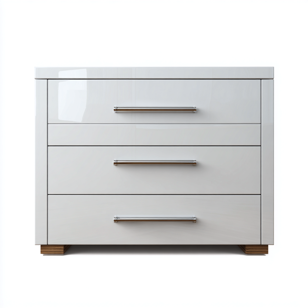 Commode moderne finition laquée 80x45x85 cm - blanc - design contemporain-Gazensahome