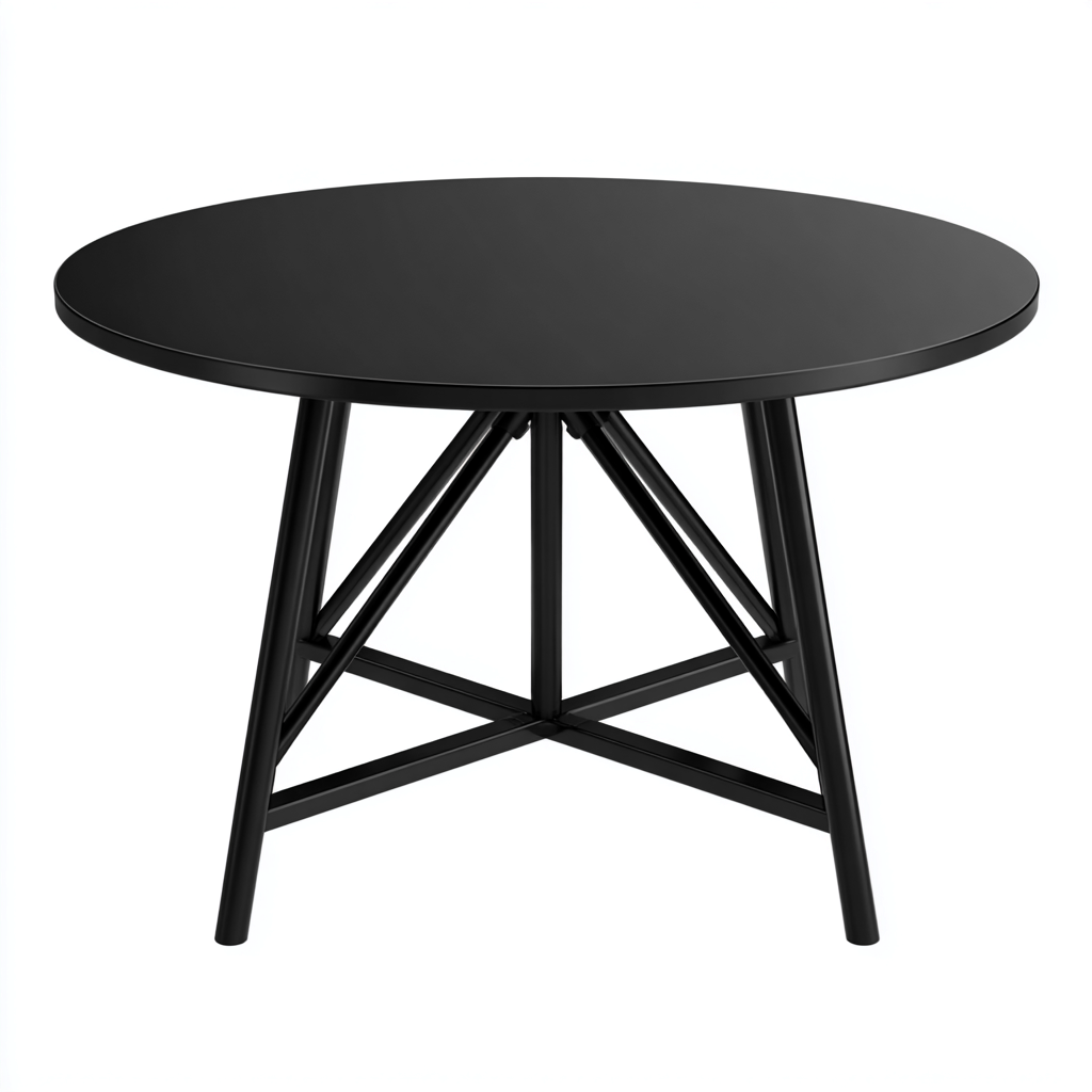 Table de jardin ronde en métal 120x120x75 cm - noir - table pour extérieur - style contemporain-Gazensahome