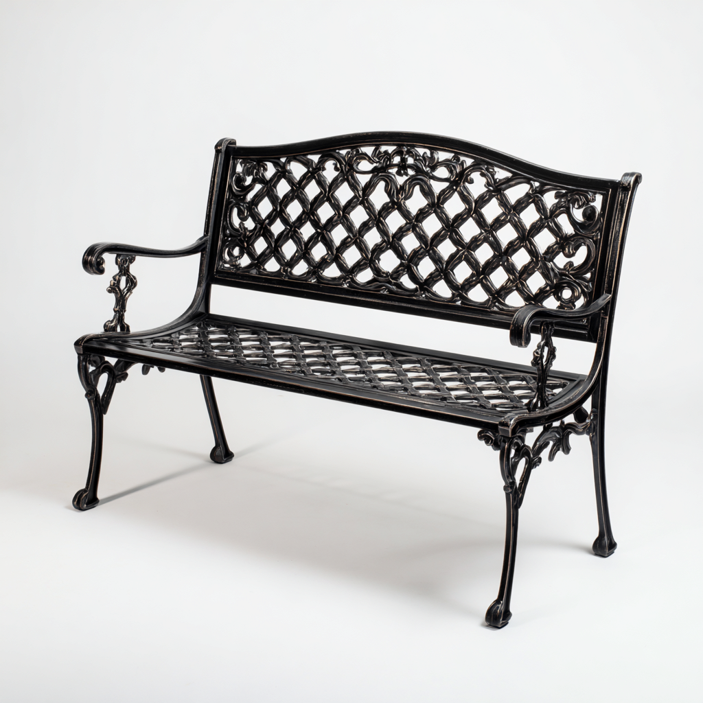 Banc de jardin - Métal - 125x60x85 cm - Noir - Style classique-Dadorjahome