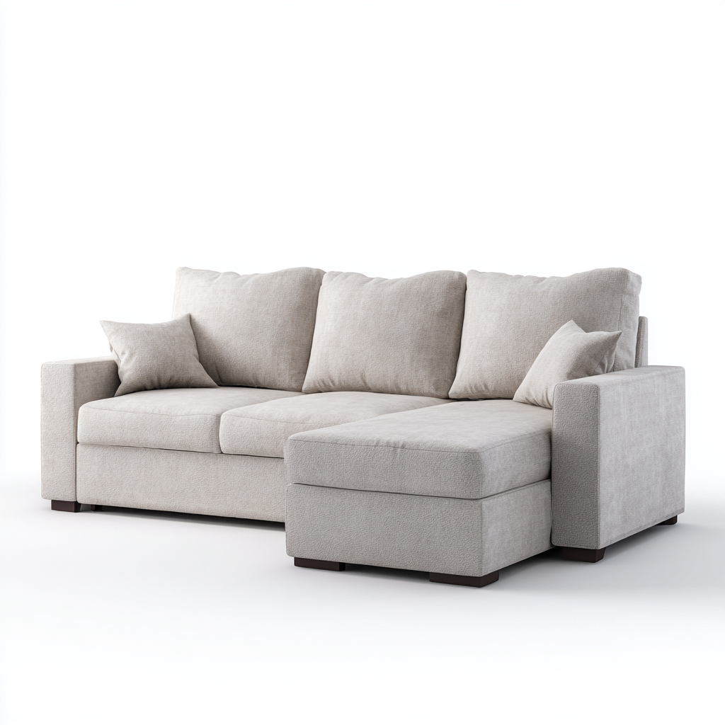 Canapé d'angle-tissu-bois-262x172x86cm-Gris clair-style contemporain-Dadorjahome