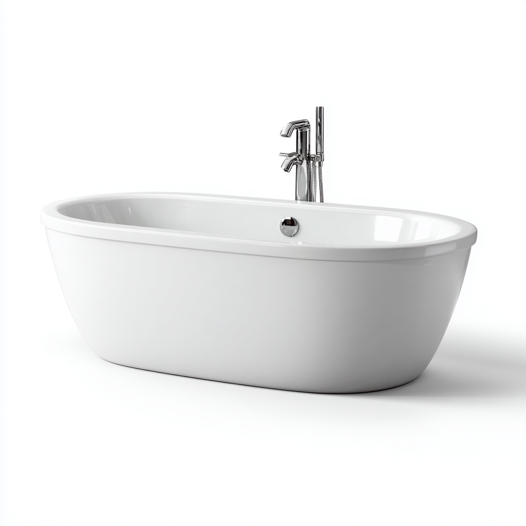 Baignoire-Acrylique-169x76x60cm-Blanc-Style contemporain-Dadorjahome