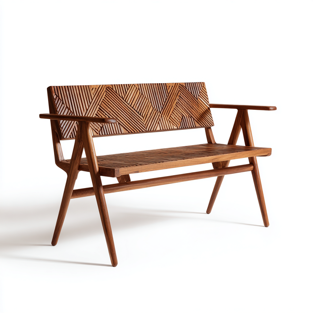 Banc de jardin-Bois-145x60x85 cm-Marron-Style contemporain-Dadorjahome
