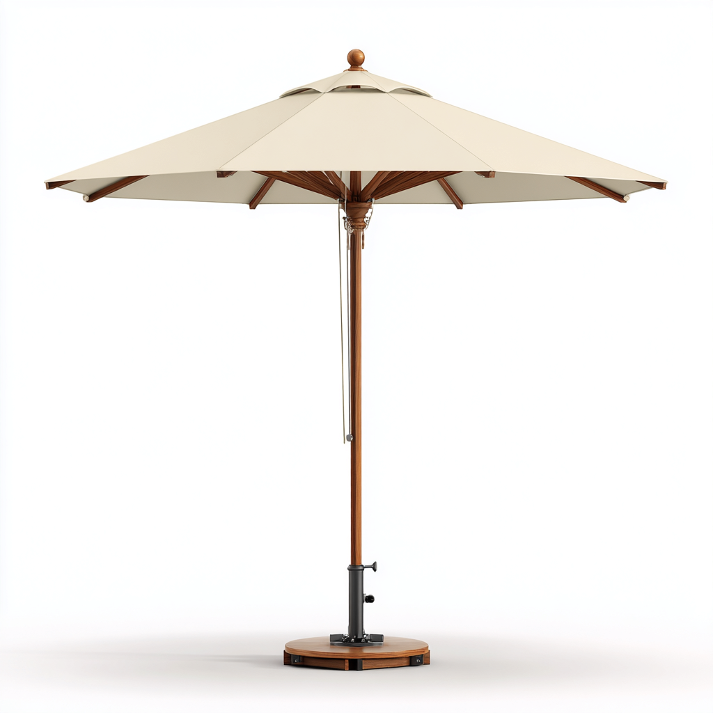 Parasol de jardin - Bois-Tissu-Métal - 298x298x256cm - Beige - Style classique extérieur-Dadorjahome