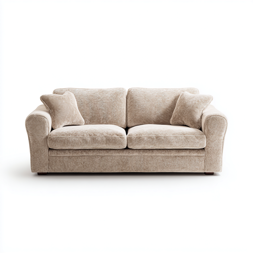 Canapé 3 places-tissu bois-198x92x88cm-beige-style classique-Dadorjahome