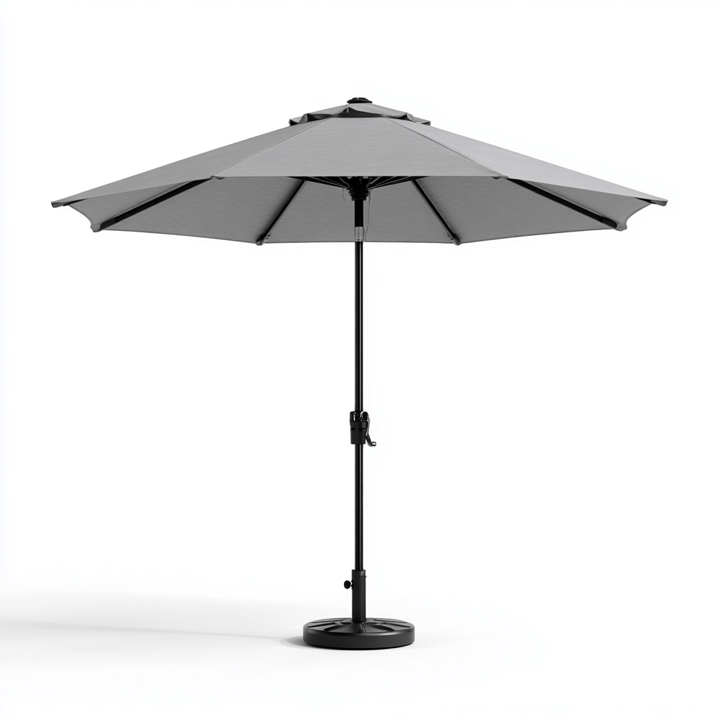 Parasol de jardin - Métal-Tissu - 285x285x250cm - Gris-Noir - Style moderne extérieur-Dadorjahome