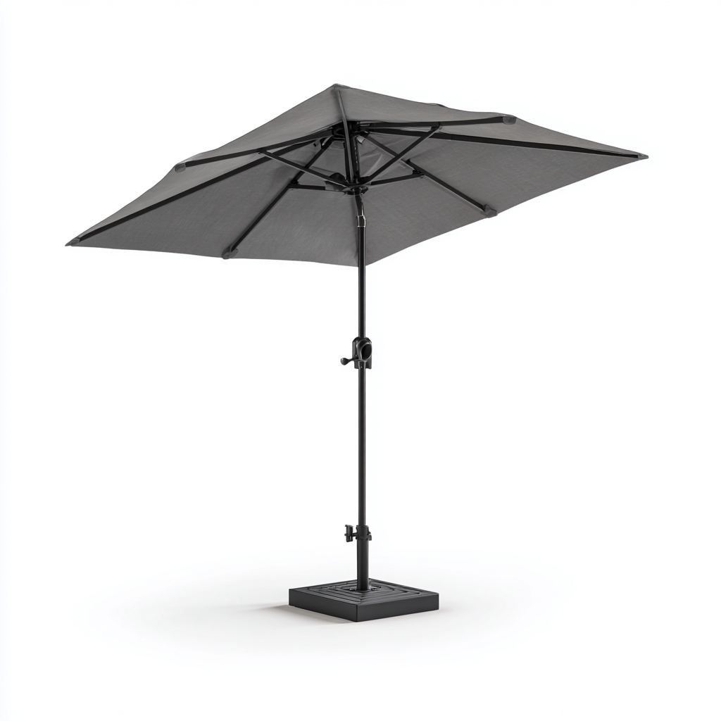 Parasol de jardin - Métal-Tissu - 290x290x255cm - Gris-Noir - Style moderne extérieur-Dadorjahome