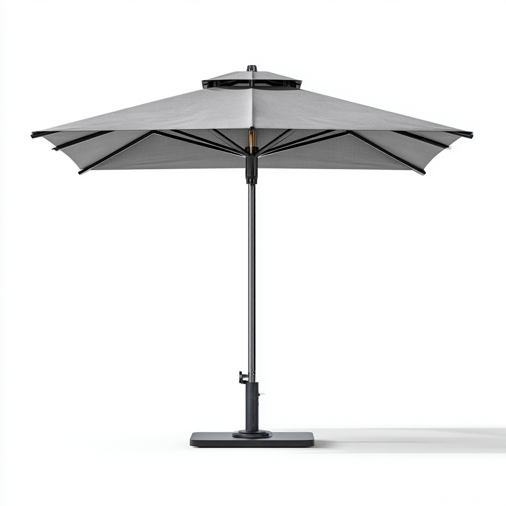 Parasol de jardin - Métal-Tissu - 300x300x260cm - Gris-Noir - Style moderne extérieur-Dadorjahome