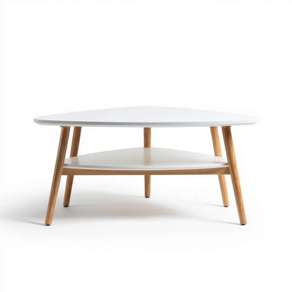 Table basse-bois-panneau MDF-110x65x40cm-blanc-bois naturel-style scandinave-Dadorjahome