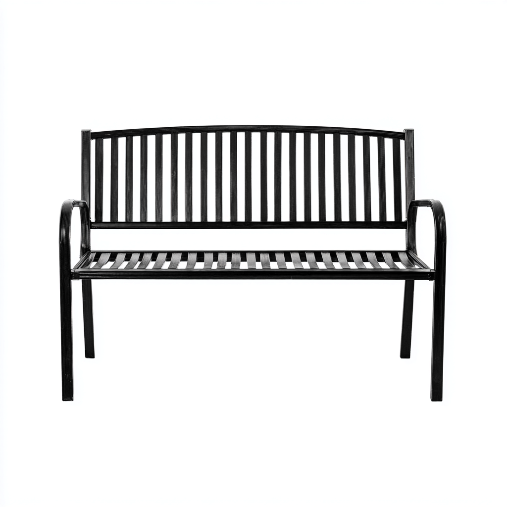 Banc de jardin - Métal - 130x55x85 cm - Noir - Style classique-Dadorjahome