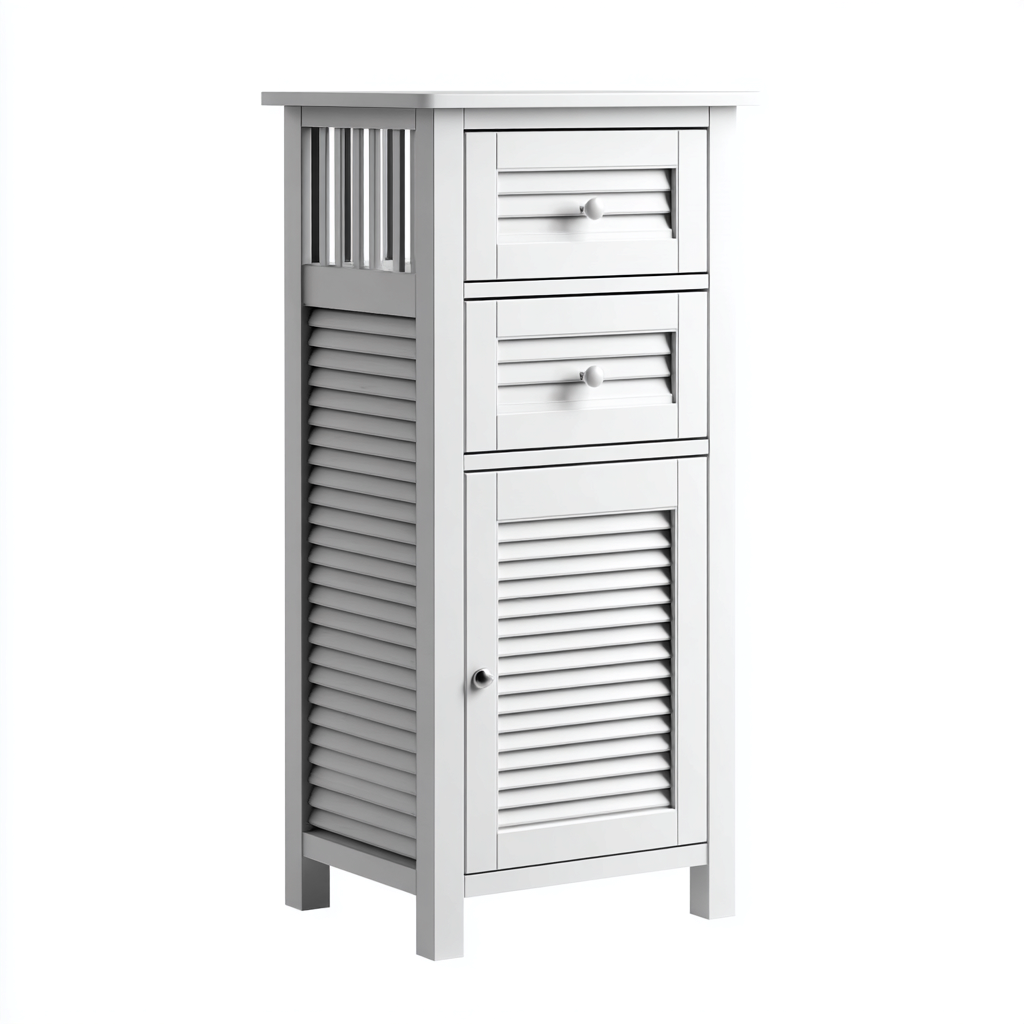 Rangement de salle de bain-Bois-MDF-40x30x110 cm-blanc-usage salle de bain-style classique-Dadorjahome