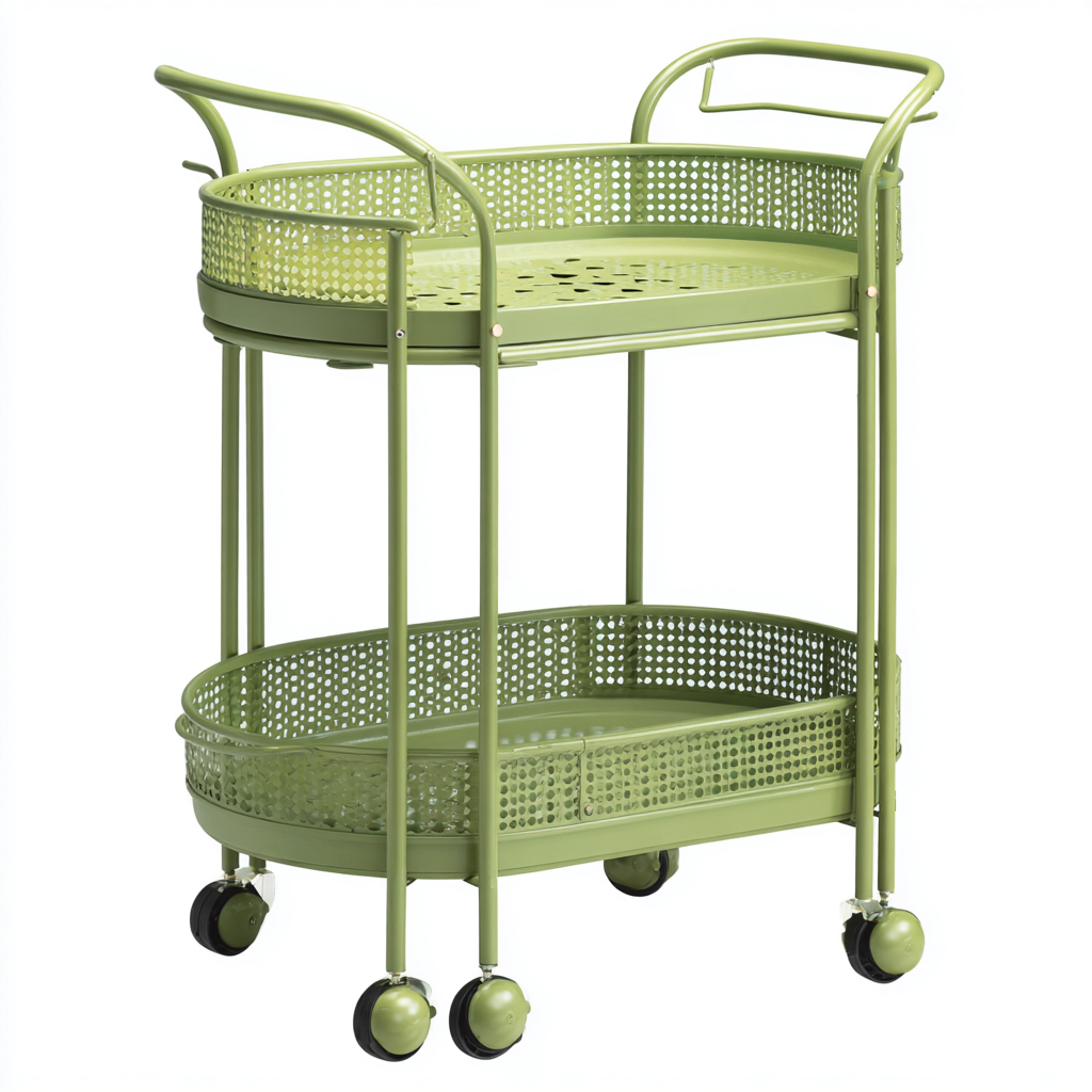 Dessertes et chariots - Desserte chariot - métal - 52x38x82 cm - vert - style moderne-Dadorjahome