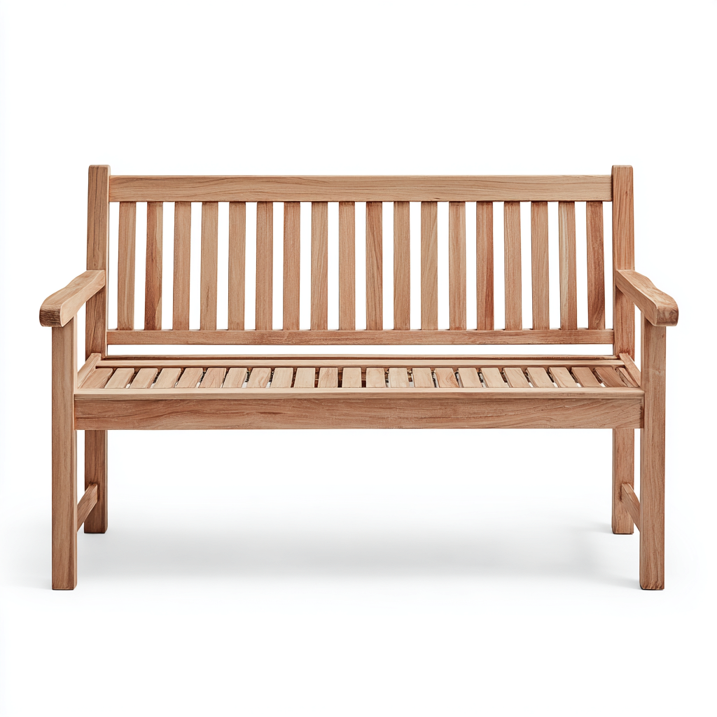 Banc de jardin-Bois-150x58x88 cm-Marron clair-Style naturel-Dadorjahome