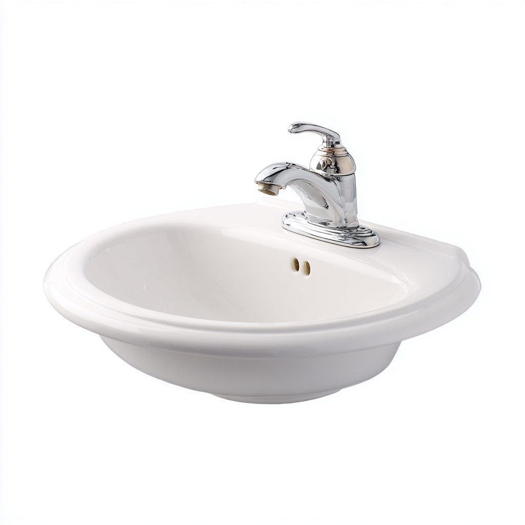 Lavabo - ceramique - 57x45x18cm - blanc - design contemporain-Dadorjahome