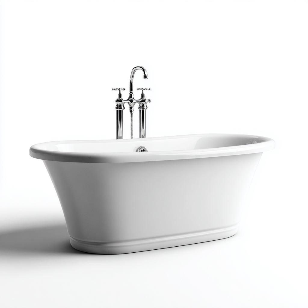 Baignoire-Acrylique-168x78x60cm-Blanc-Style contemporain-Dadorjahome