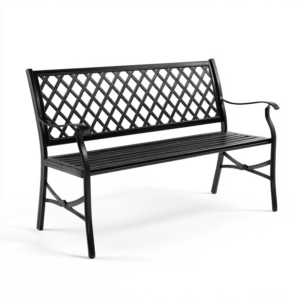 Banc de jardin - Métal - 145x55x85 cm - Noir - Style classique-Dadorjahome