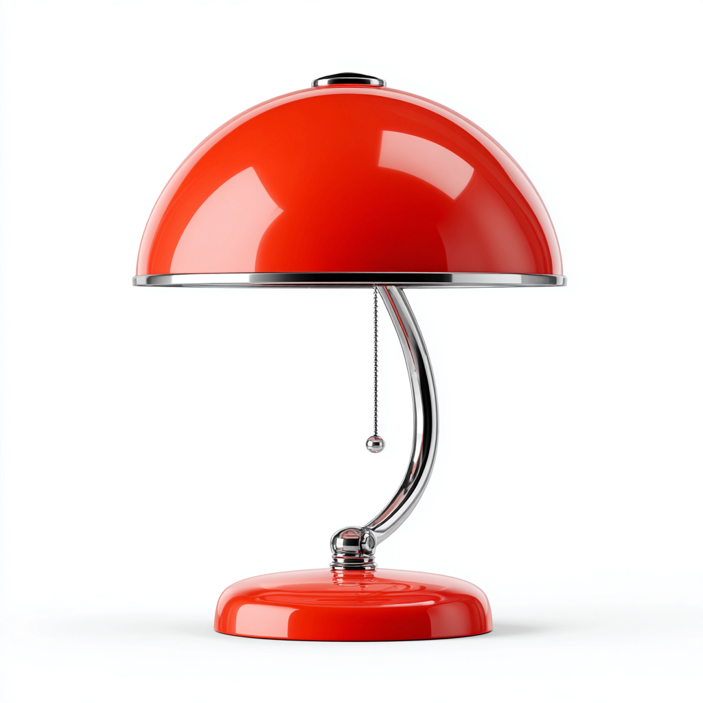 Lampe de table métal 23x23x39 cm - rouge-chrome - style rétro pour intérieur-Taraacorner