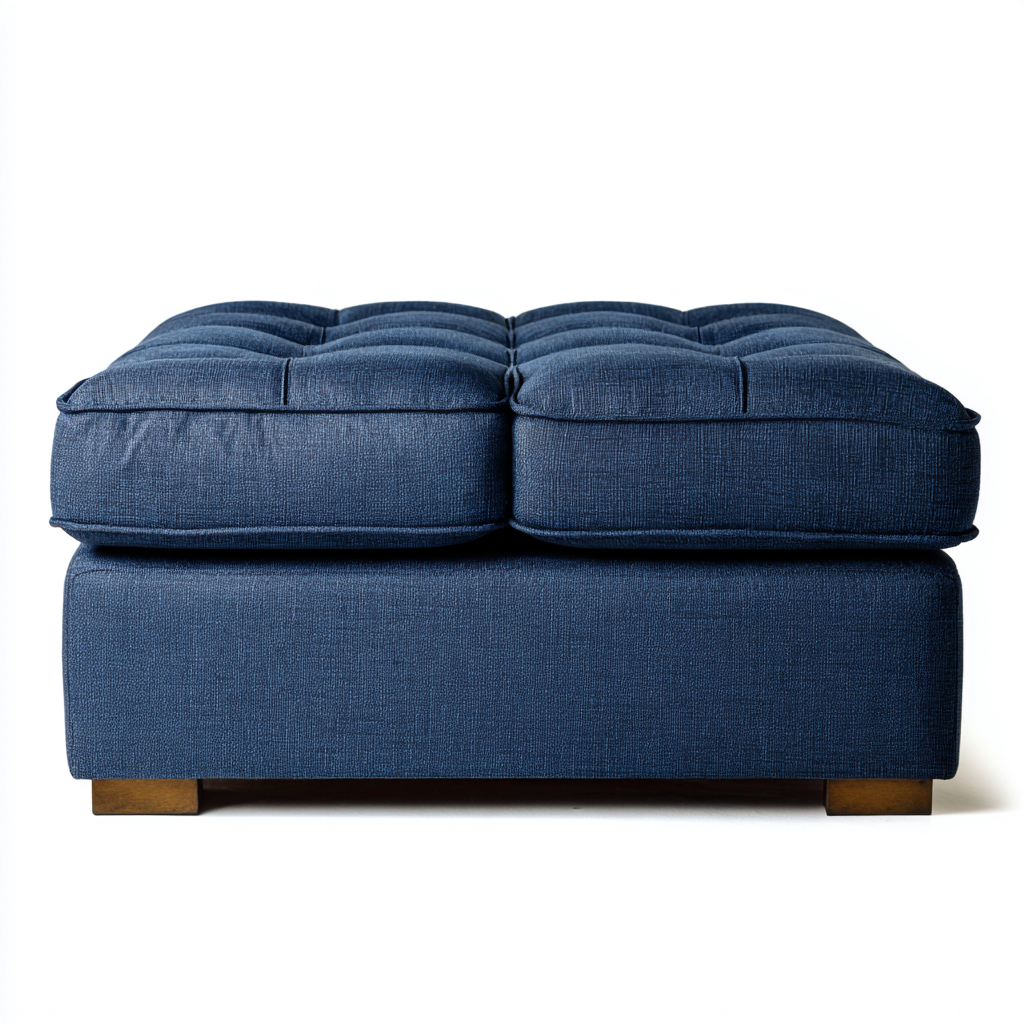 Pouf tissu 80x60x45 cm - Bleu - Assise d'appoint rembourrée-Taraacorner
