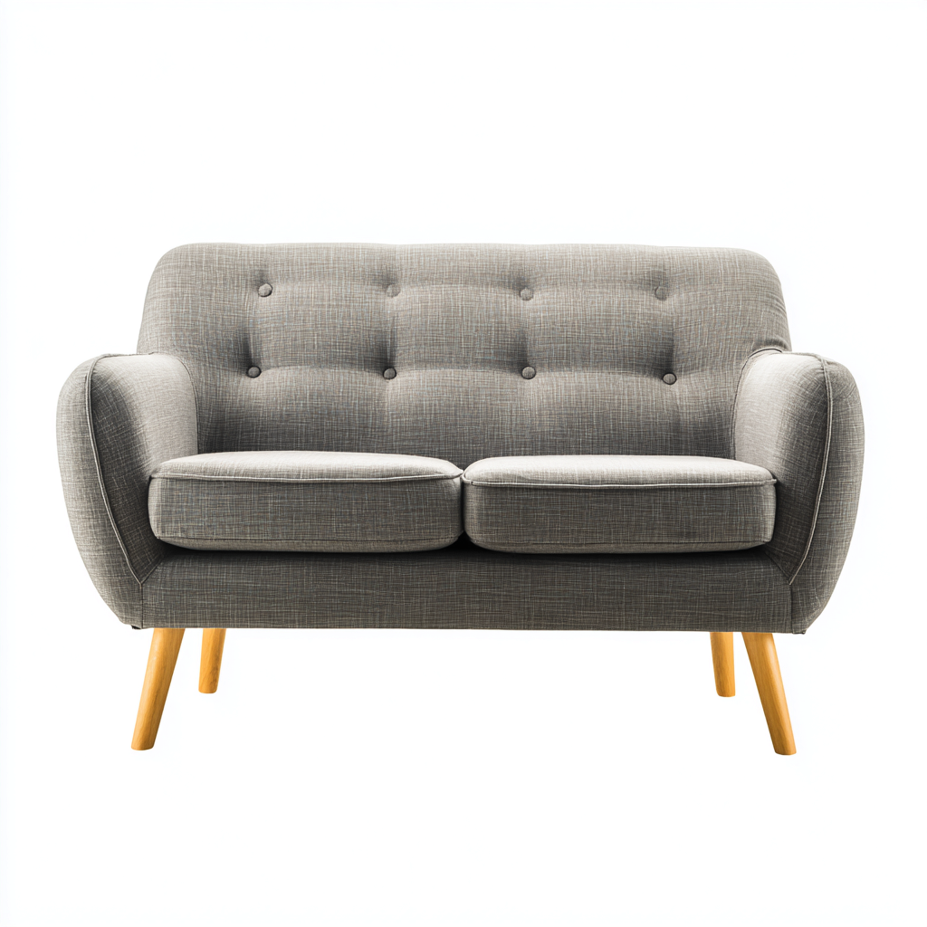 Canapé droit 2 places tissu 175x90x88 cm - gris - adapté au salon - design contemporain-Taraacorner