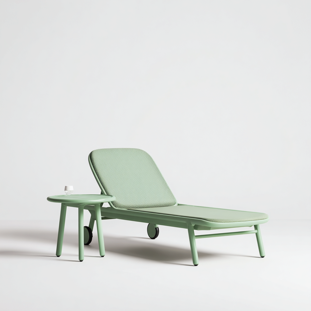 Transat jardin métal 195x70x85 cm Vert clair Design extérieur réglable-Taraacorner