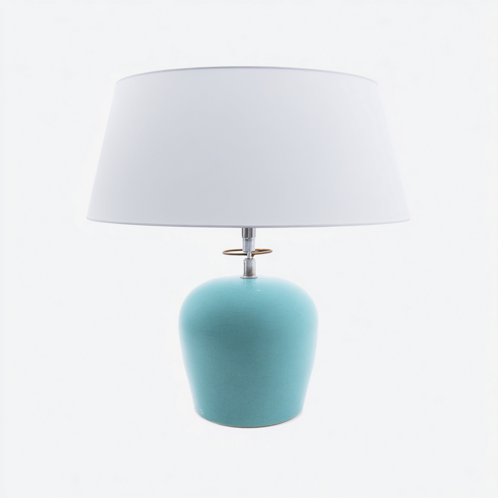 Lampe de table céramique 24x24x42 cm - bleu-blanc - style moderne pour intérieur-Taraacorner