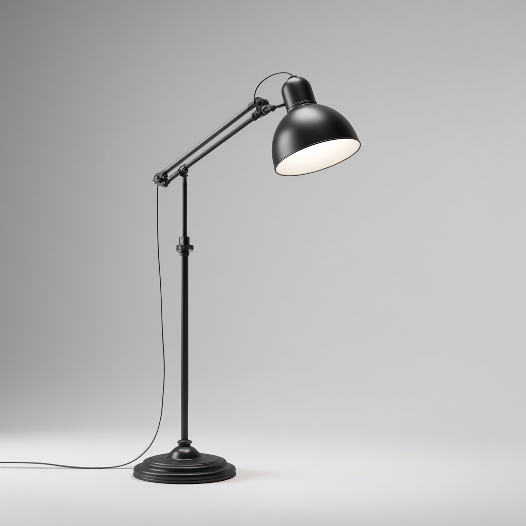 Lampadaire métal 45x45x160 cm Noir Industriel-Taraacorner