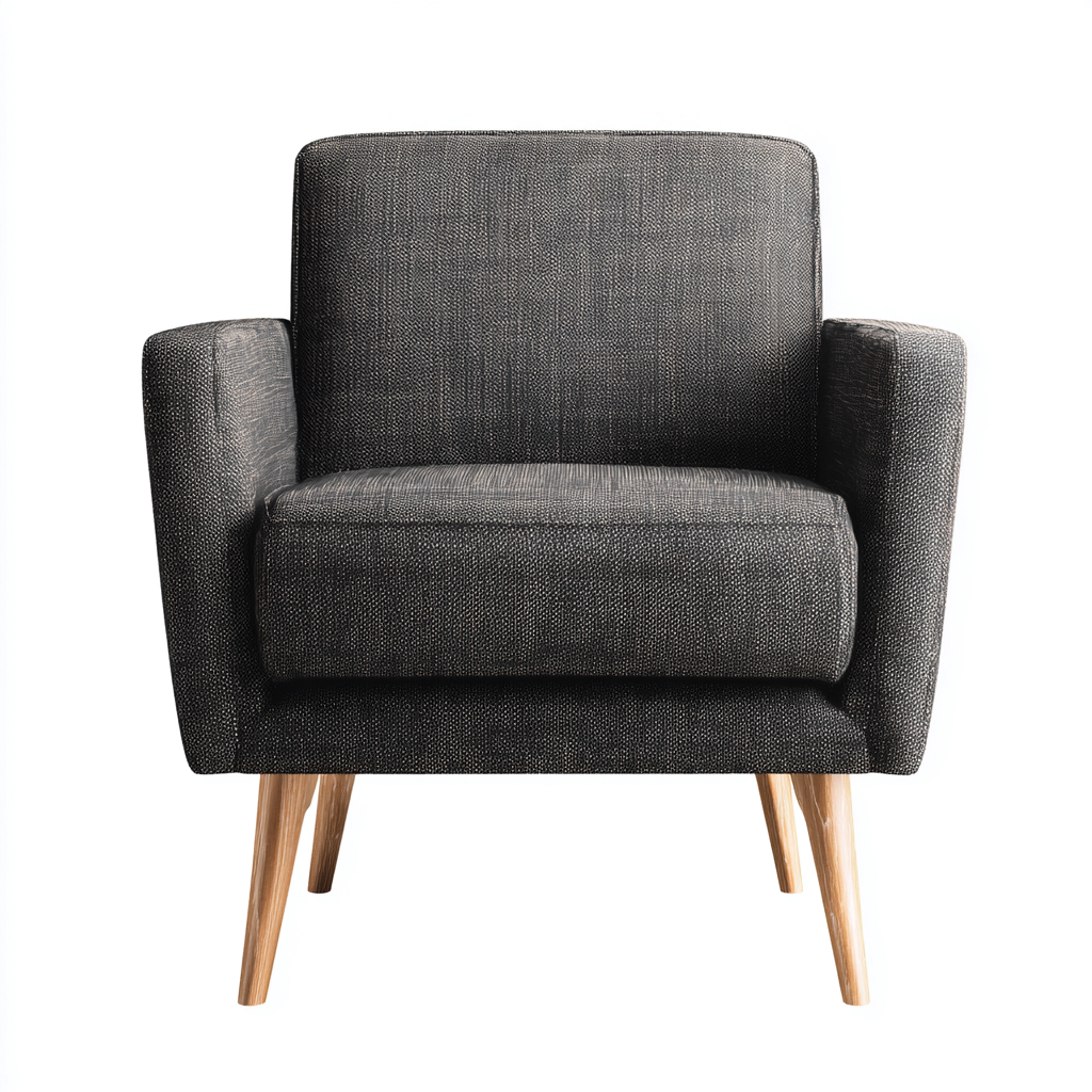 Fauteuil tissu 78x76x82 cm - gris - adapté au salon - style moderne épuré-Taraacorner