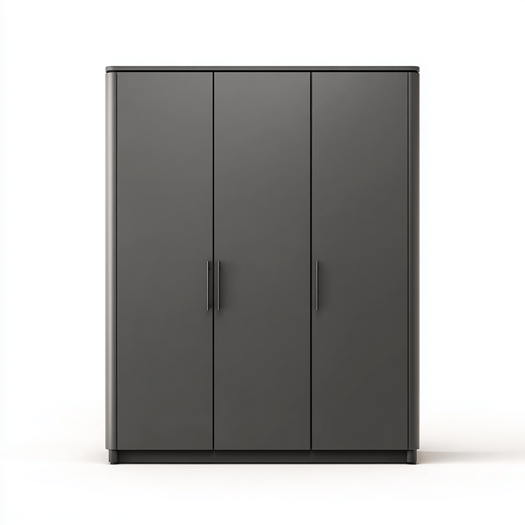 Armoire de rangement gris foncé 150x55x200 cm - adaptée à la chambre - style contemporain-Taraacorner