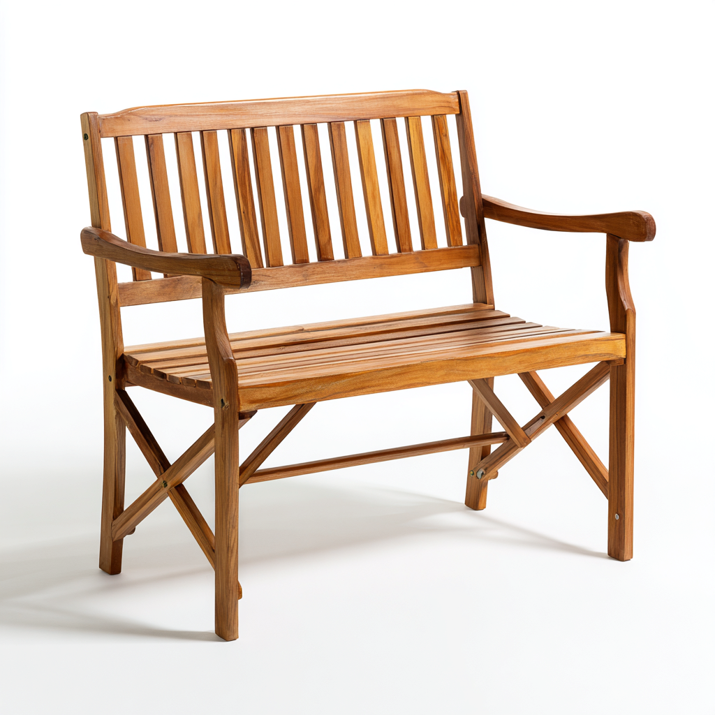 Banc de jardin en bois 120x55x85 cm - bois - style classique avec accoudoirs pour extérieur-Taraacorner