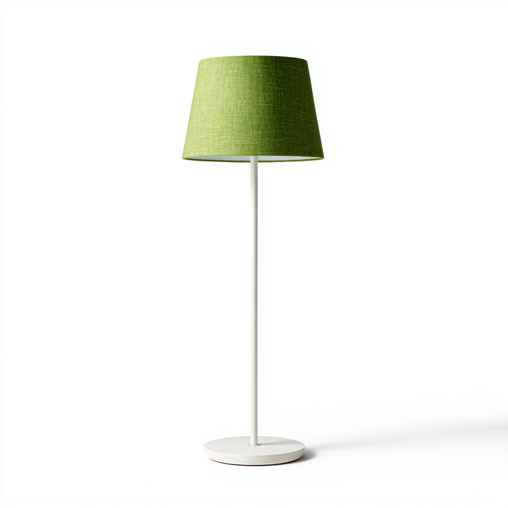 Lampadaire métal tissu 35x35x150 cm Vert Design minimaliste-Taraacorner