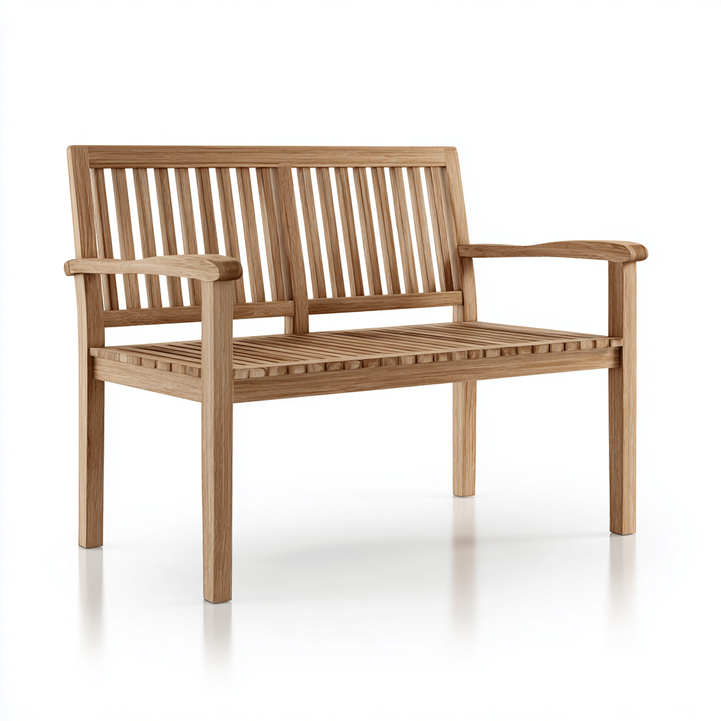 Banc de jardin en bois 130x55x85 cm - bois - design naturel avec dossier et accoudoirs-Taraacorner