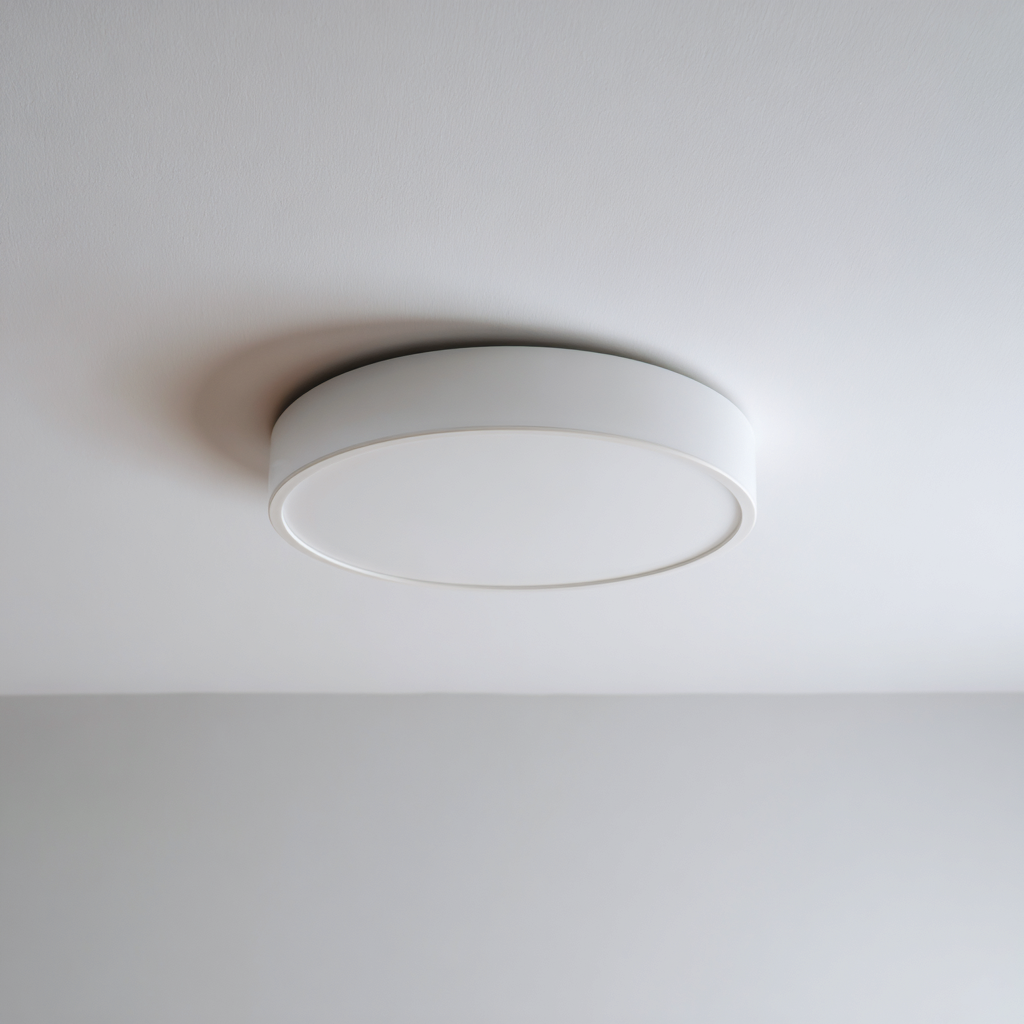Plafonnier LED rond aluminium 40x40x8 cm Blanc Design moderne-Taraacorner