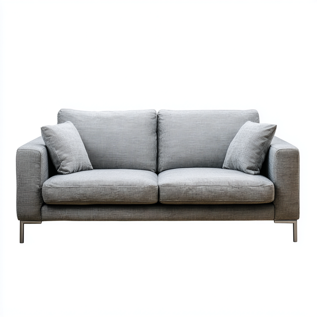 Canapé droit 2 places tissu 180x90x86 cm - gris - adapté au salon - design contemporain-Taraacorner