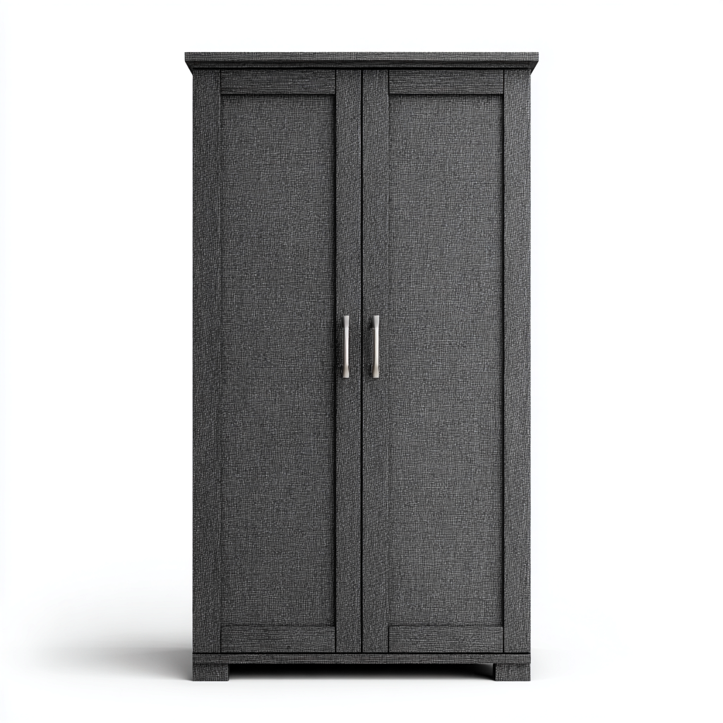 Armoire de rangement gris foncé 90x55x185 cm - adaptée à la chambre - style contemporain-Taraacorner