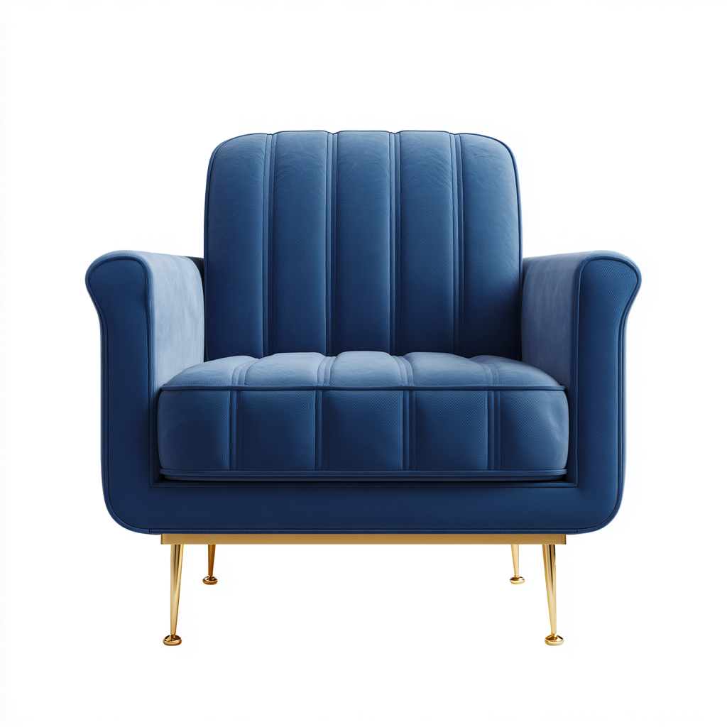 Fauteuil tissu 85x80x90 cm - bleu - adapté au salon - design contemporain-Taraacorner