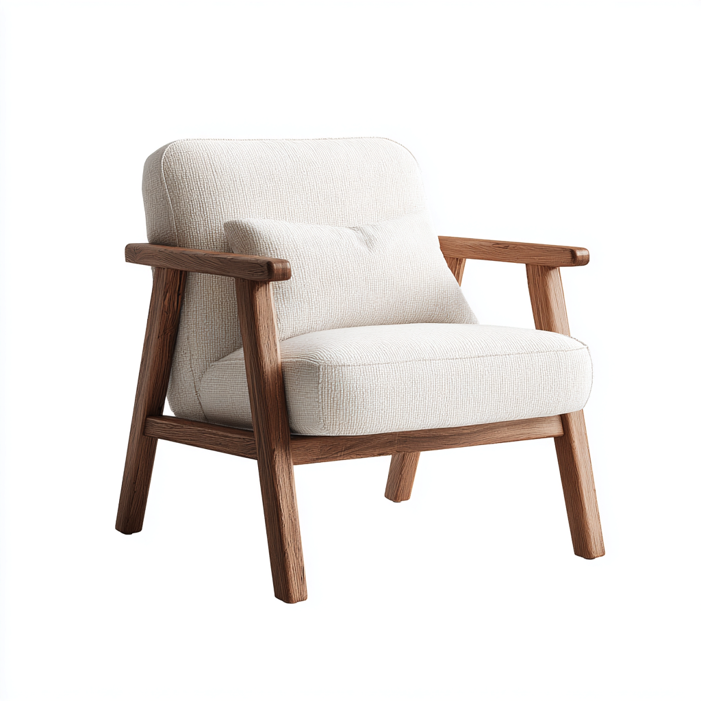 Fauteuil tissu 80x78x84 cm - beige - adapté au salon - style naturel contemporain-Taraacorner