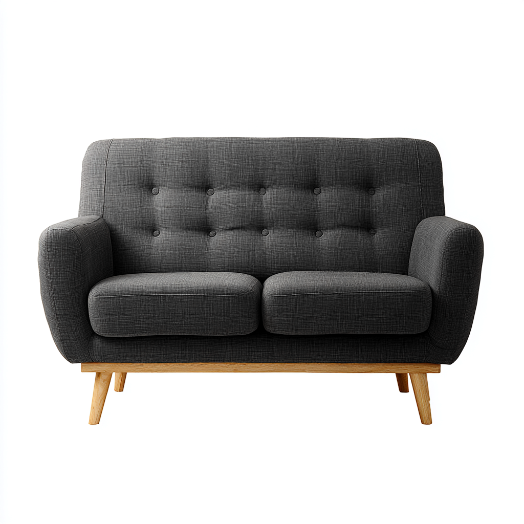 Canapé droit 2 places tissu 170x90x88 cm - gris - adapté au salon - design contemporain-Taraacorner