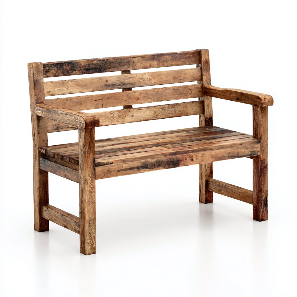 Banc de jardin en bois 130x55x85 cm - bois - design rustique avec dossier et accoudoirs-Taraacorner