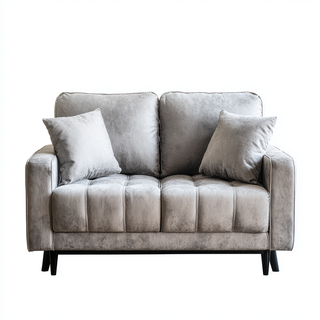 Canapé droit 2 places tissu 175x92x86 cm - gris - adapté au salon - design contemporain-Taraacorner