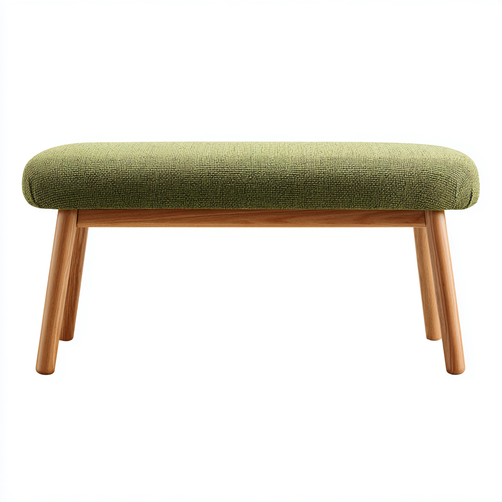 Banc de lit tissu bois 120x40x45 cm - Vert olive - Design naturel moderne-Taraacorner