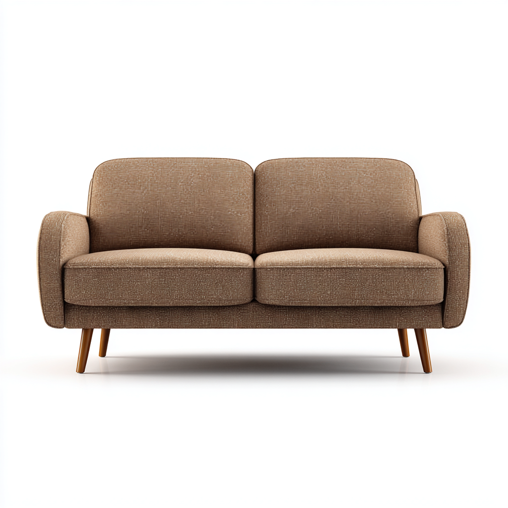 Canapé droit 2 places tissu 180x90x87 cm - marron - adapté au salon - design contemporain-Taraacorner