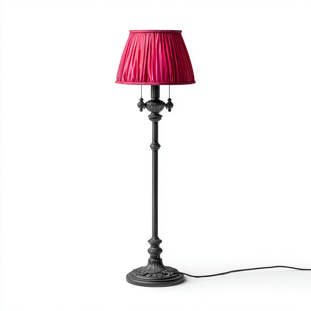 Lampadaire Métal 35x35x160 cm Noir-Rose Style classique-Taraacorner